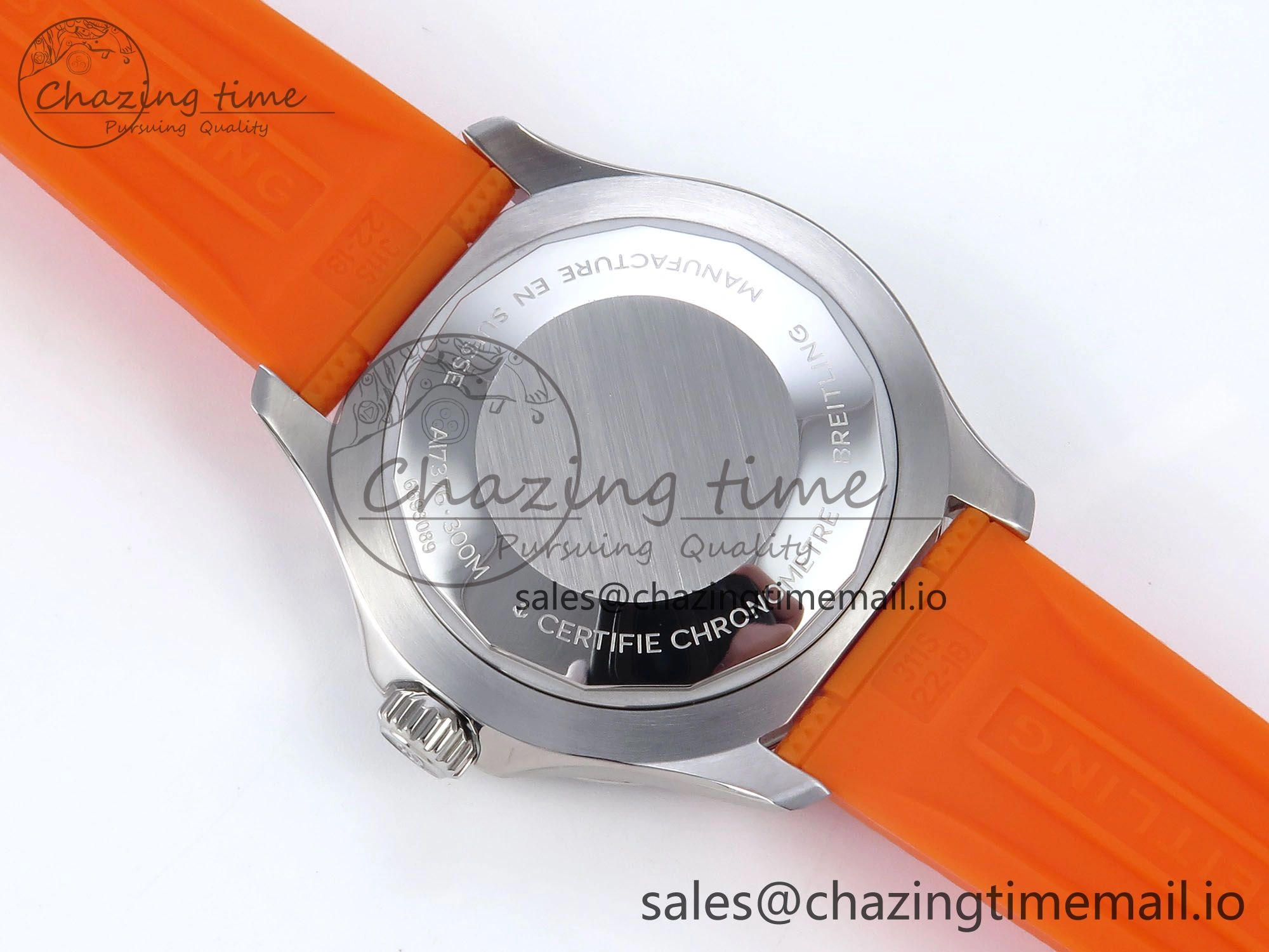 SuperOcean Automatic 42 SS TF 1:1 Best Edition Black Dial on Orange Rubber Strap A Trendsetting 5470