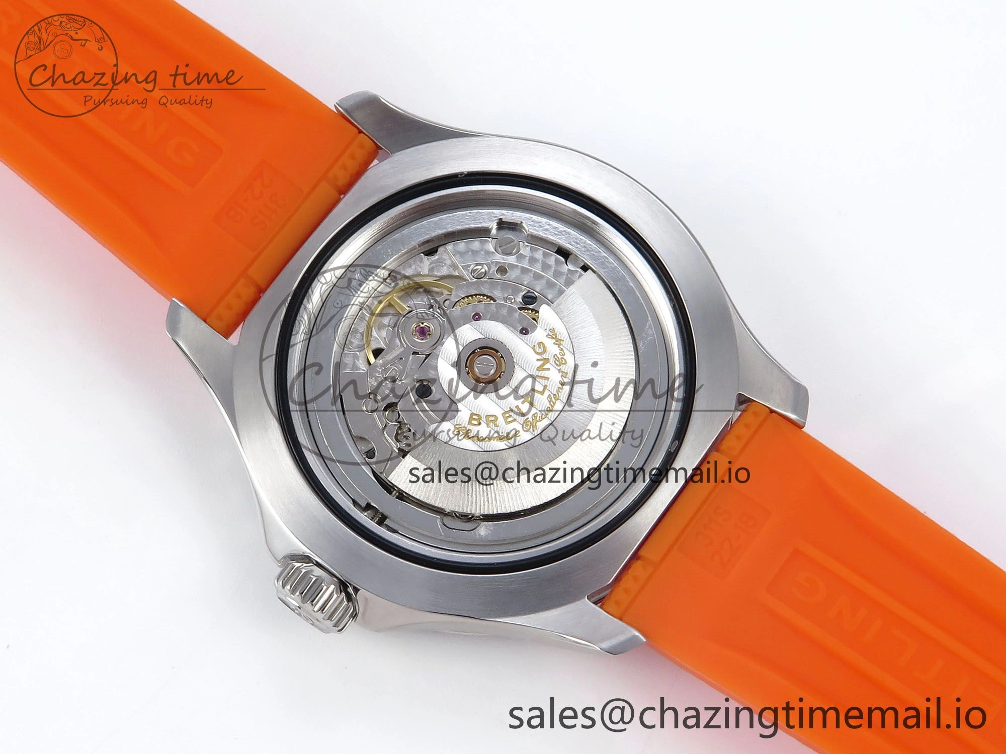 SuperOcean Automatic 42 SS TF 1:1 Best Edition Black Dial on Orange Rubber Strap A Trendsetting 5470