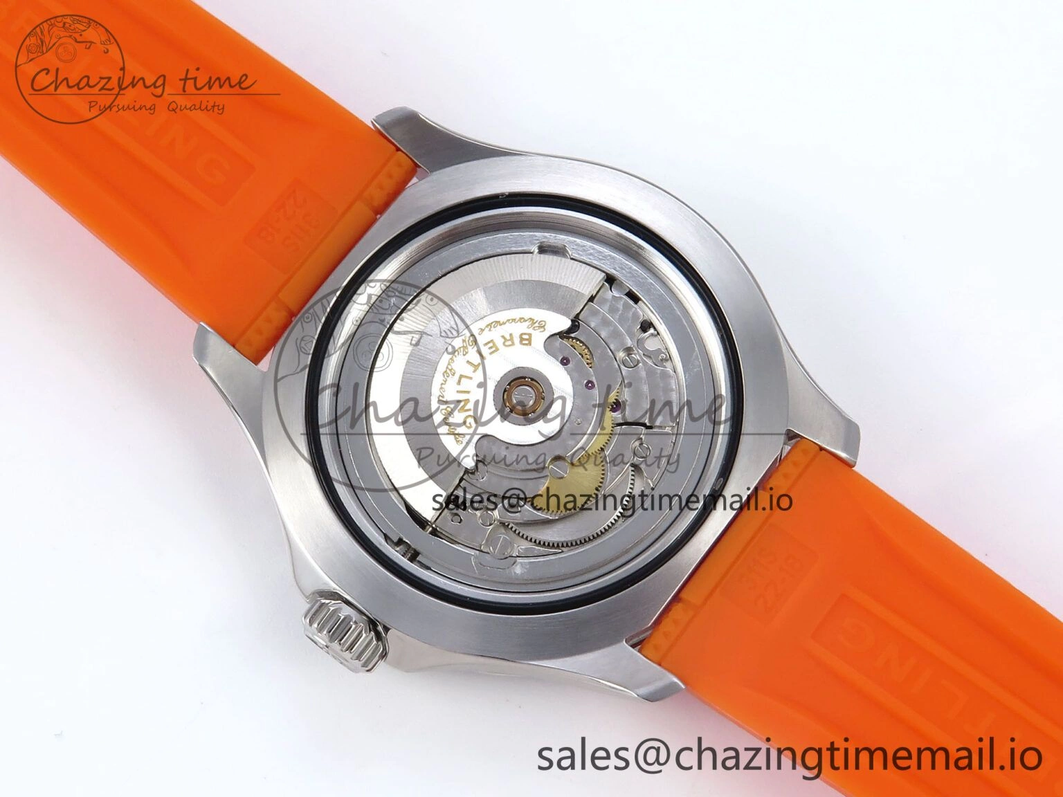 SuperOcean Automatic 42 SS TF 1:1 Best Edition Black Dial on Orange Rubber Strap A Trendsetting 5470