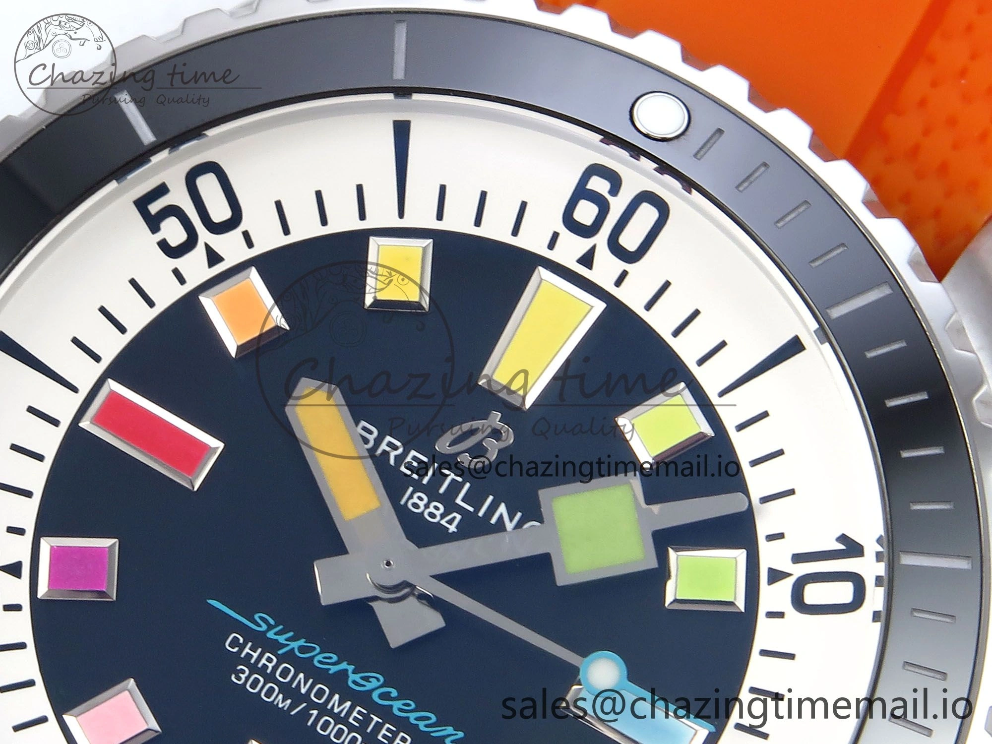SuperOcean Automatic 42 SS TF 1:1 Best Edition Black Dial on Orange Rubber Strap A Trendsetting 5470