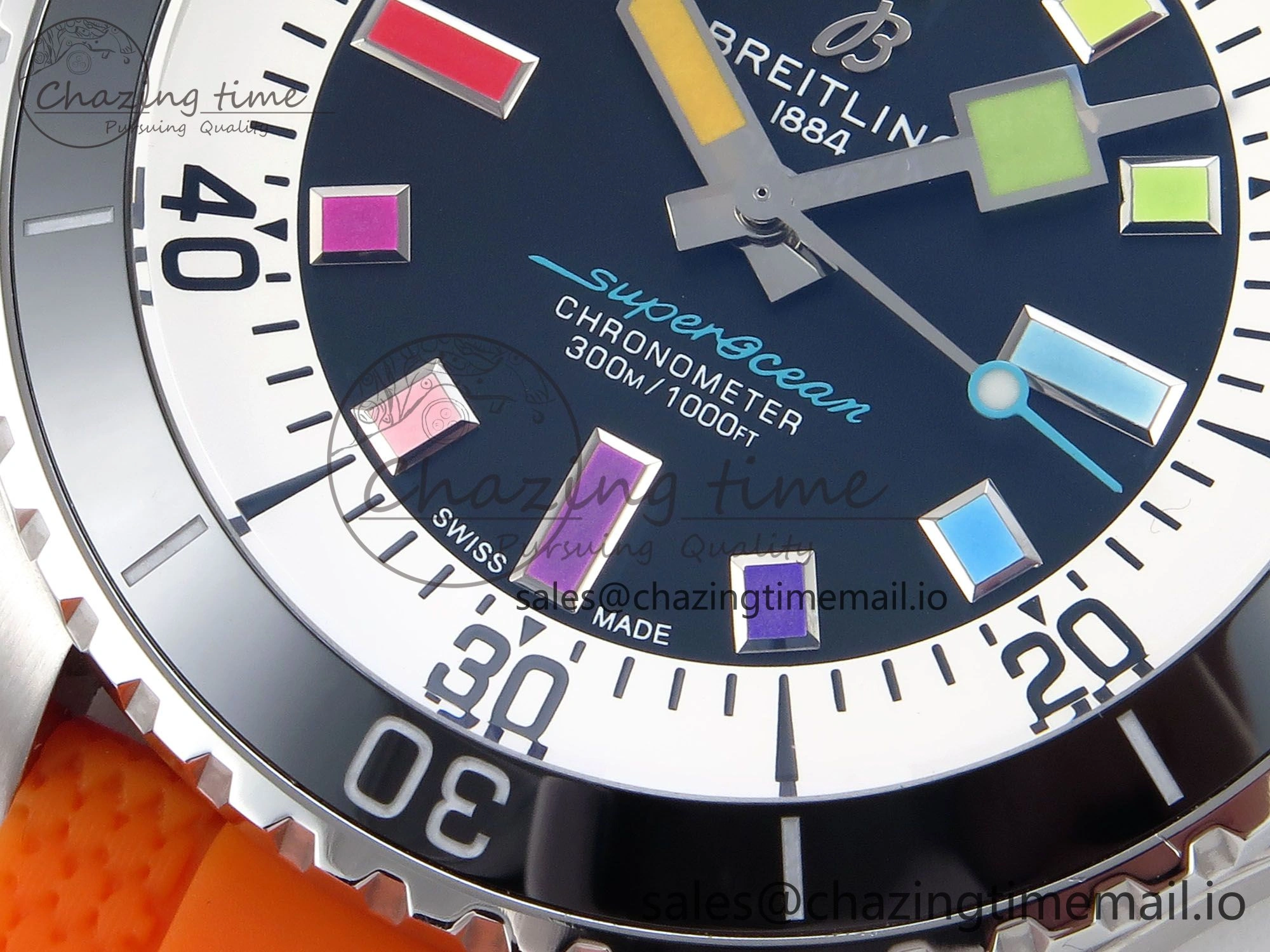 SuperOcean Automatic 42 SS TF 1:1 Best Edition Black Dial on Orange Rubber Strap A Trendsetting 5470