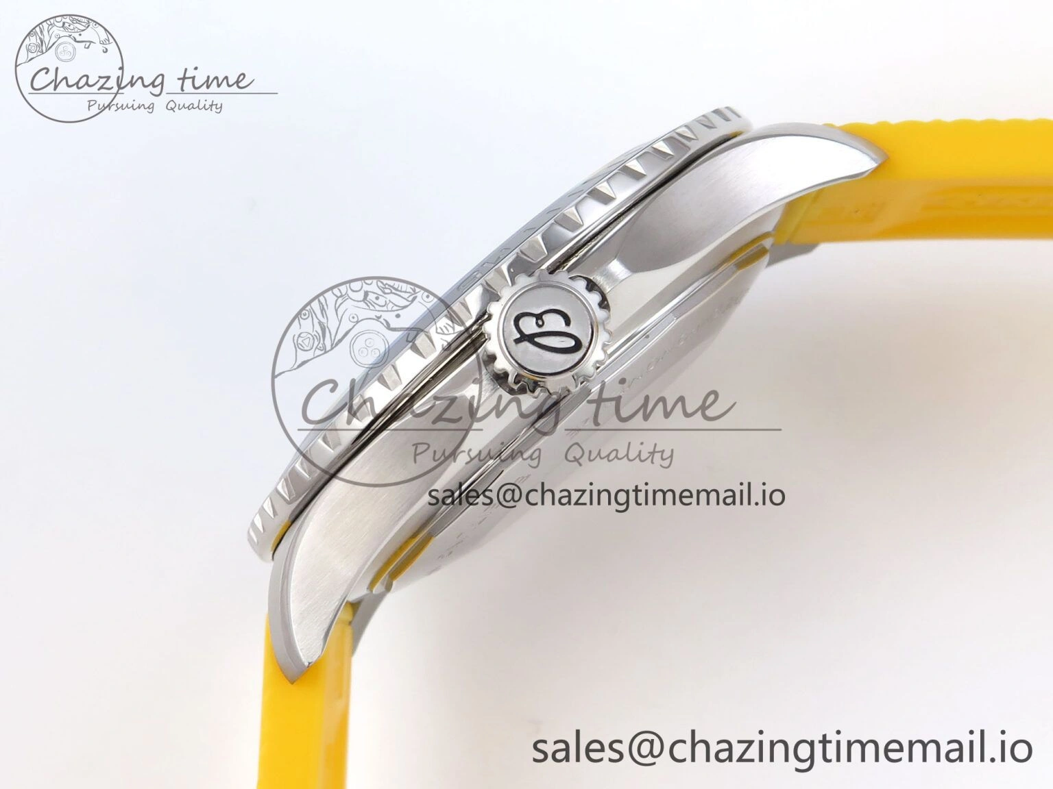 SuperOcean Automatic 42 SS TF 1:1 Best Edition Black Dial on Yellow Rubber Strap A WaterResistant 5467