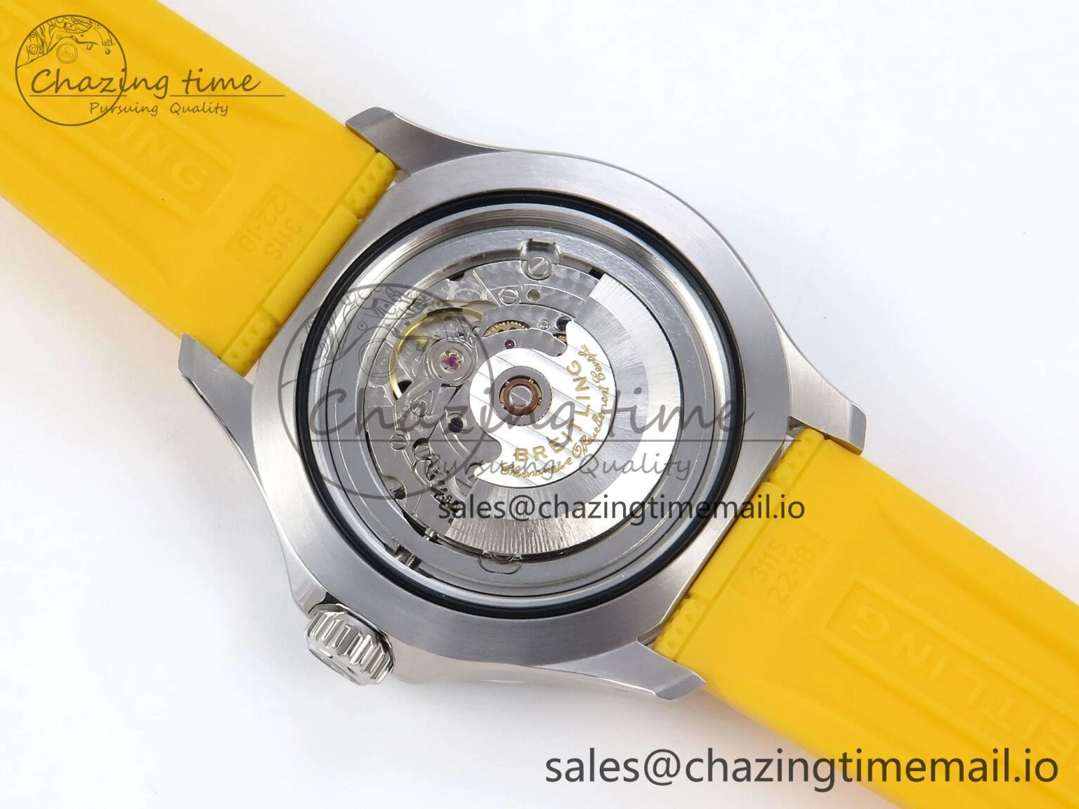 SuperOcean Automatic 42 SS TF 1:1 Best Edition Black Dial on Yellow Rubber Strap A WaterResistant 5467