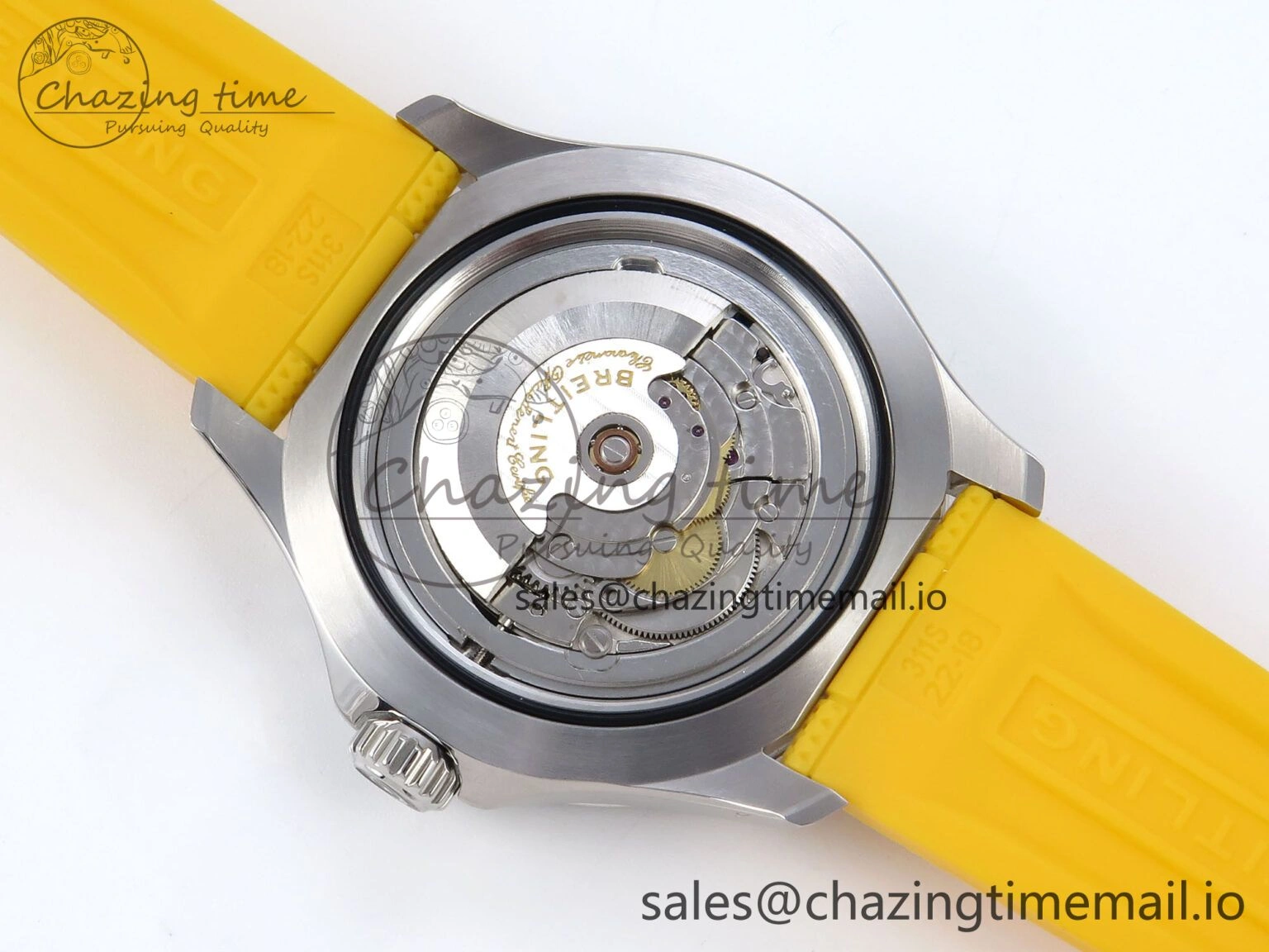 SuperOcean Automatic 42 SS TF 1:1 Best Edition Black Dial on Yellow Rubber Strap A WaterResistant 5467