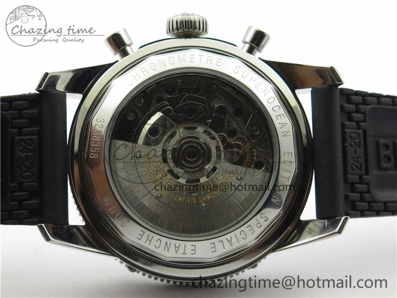 SuperOcean Black Ceramic Bezel B50 Best Edition Green Dial on Black Rubber Strap A Lightweight 5568