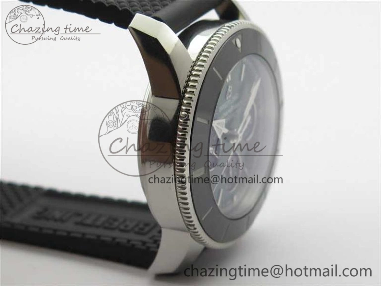 SuperOcean Black Ceramic Bezel B50 Best Edition Green Dial on Black Rubber Strap A Lightweight 5568