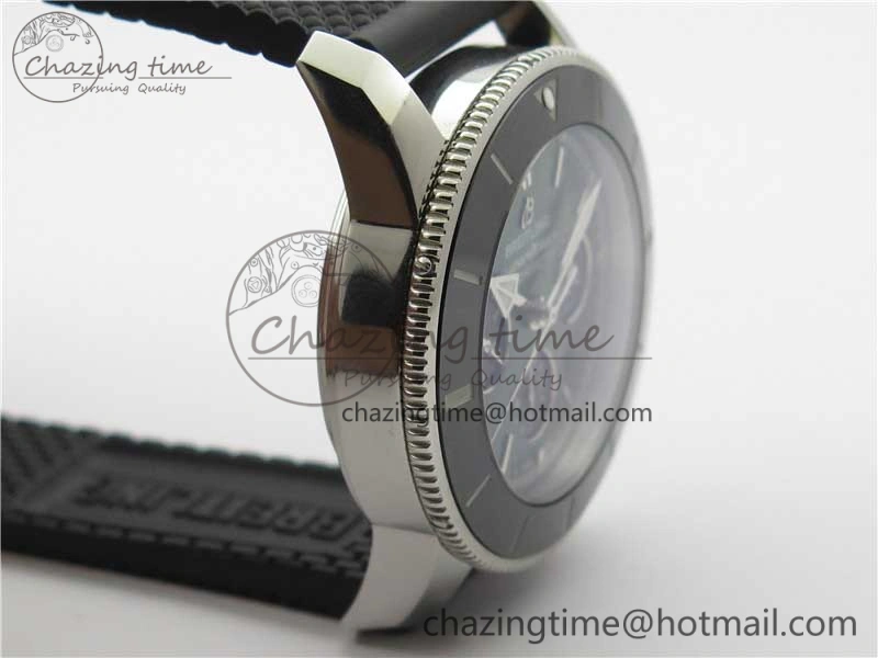 SuperOcean Black Ceramic Bezel B50 Best Edition Green Dial on Black Rubber Strap A Lightweight 5568