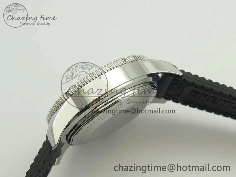 Seasonal SuperOcean Heritage Ceramic Bezel SS Black Dial On Rubber Strap A 5661
