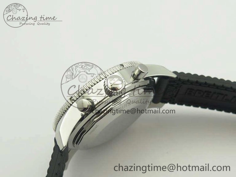 Seasonal SuperOcean Heritage Ceramic Bezel SS Black Dial On Rubber Strap A 5661