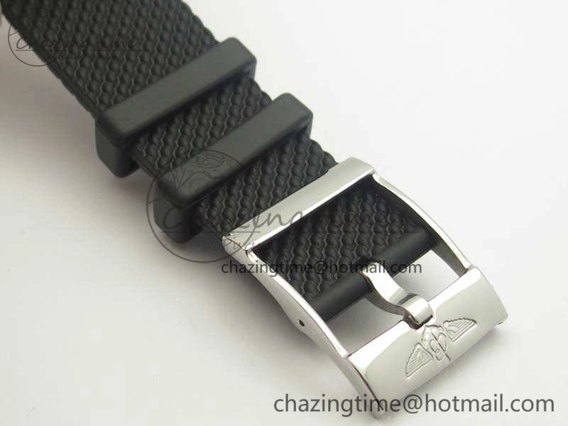 Seasonal SuperOcean Heritage Ceramic Bezel SS Black Dial On Rubber Strap A 5661