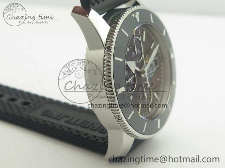 Seasonal SuperOcean Heritage Ceramic Bezel SS Black Dial On Rubber Strap A 5661