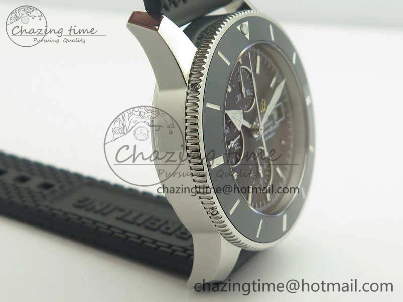 Seasonal SuperOcean Heritage Ceramic Bezel SS Black Dial On Rubber Strap A 5661