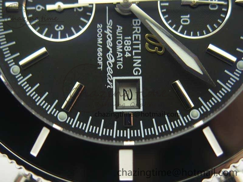 Seasonal SuperOcean Heritage Ceramic Bezel SS Black Dial On Rubber Strap A 5661