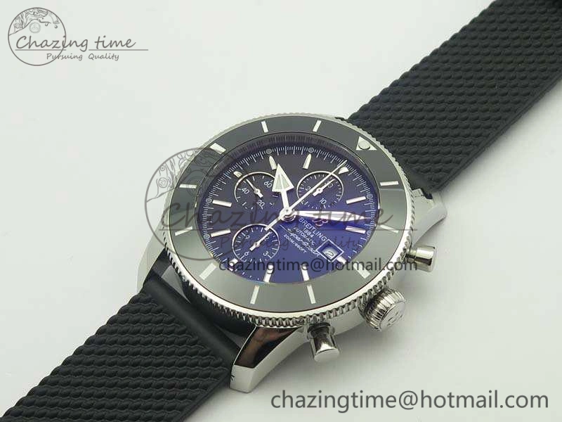 Seasonal SuperOcean Heritage Ceramic Bezel SS Black Dial On Rubber Strap A 5661