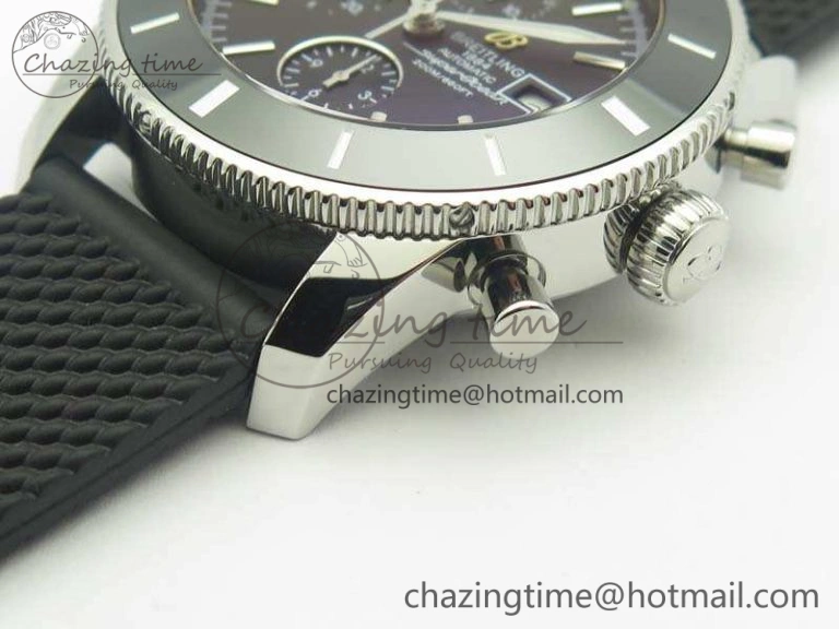 Seasonal SuperOcean Heritage Ceramic Bezel SS Black Dial On Rubber Strap A 5661
