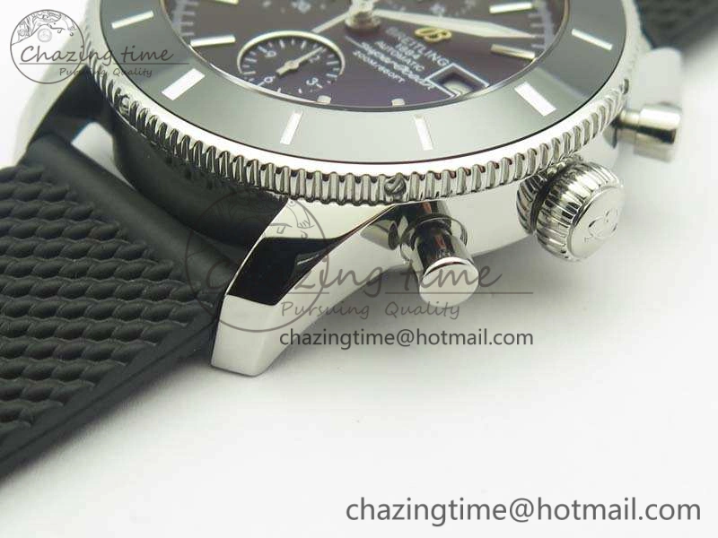 Seasonal SuperOcean Heritage Ceramic Bezel SS Black Dial On Rubber Strap A 5661