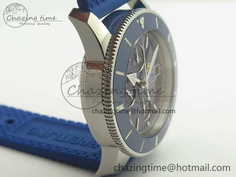 RelaxedFit SuperOcean Heritage Ceramic Bezel SS Blue Dial On Rubber Strap A 5659