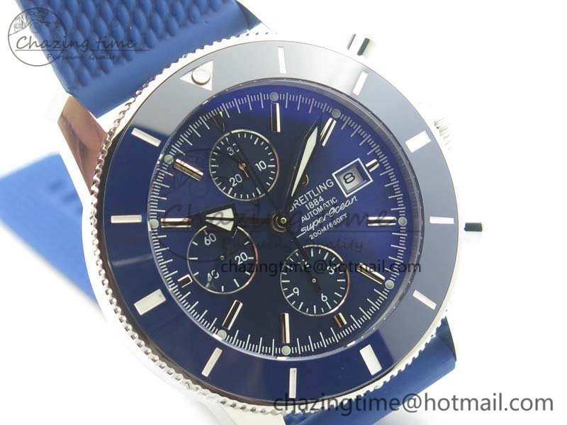 RelaxedFit SuperOcean Heritage Ceramic Bezel SS Blue Dial On Rubber Strap A 5659
