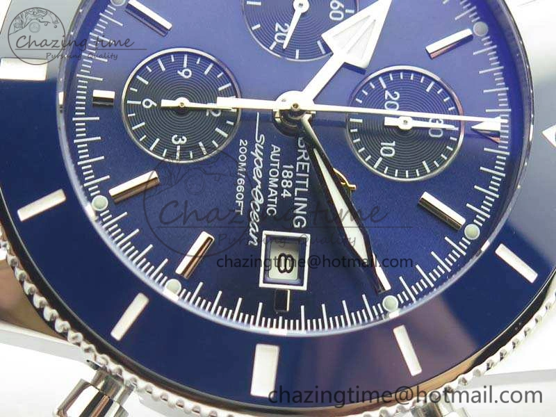 RelaxedFit SuperOcean Heritage Ceramic Bezel SS Blue Dial On Rubber Strap A 5659