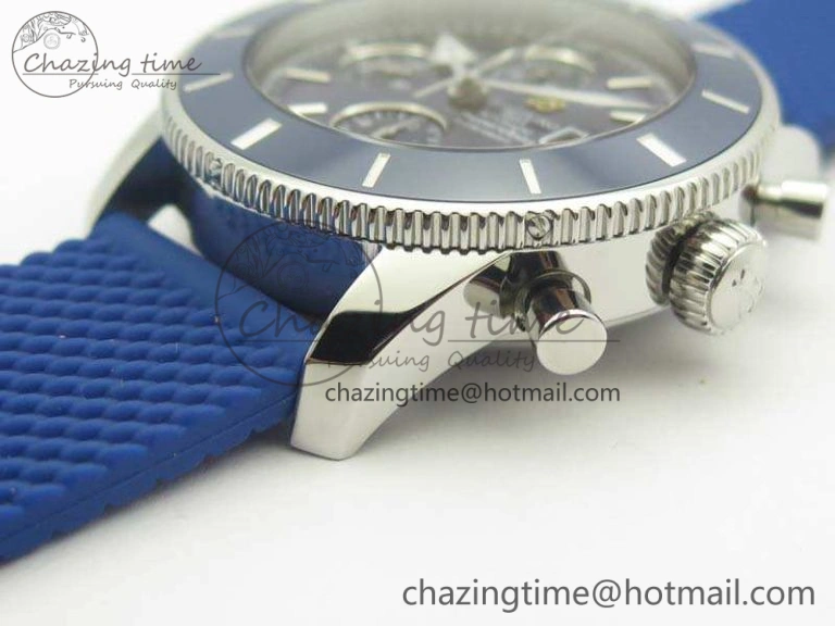 RelaxedFit SuperOcean Heritage Ceramic Bezel SS Blue Dial On Rubber Strap A 5659