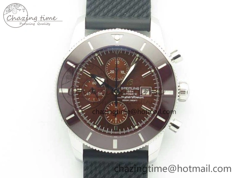 SuperOcean Heritage Ceramic Bezel SS Brown Dial On Rubber Strap A SmartChoice 5658