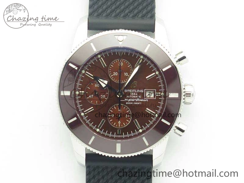SuperOcean Heritage Ceramic Bezel SS Brown Dial On Rubber Strap A SmartChoice 5658