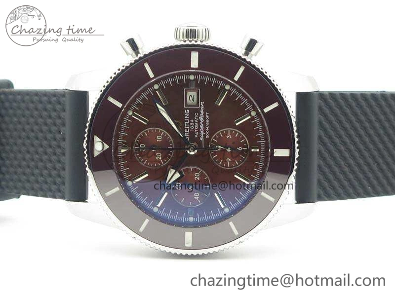 SuperOcean Heritage Ceramic Bezel SS Brown Dial On Rubber Strap A SmartChoice 5658