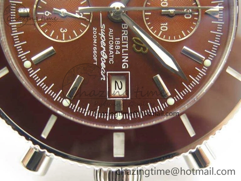 SuperOcean Heritage Ceramic Bezel SS Brown Dial On Rubber Strap A SmartChoice 5658