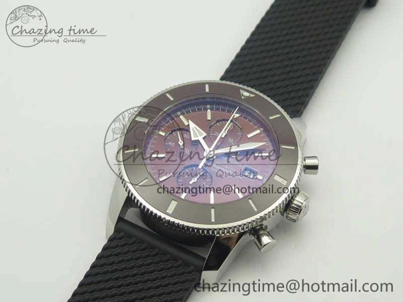 SuperOcean Heritage Ceramic Bezel SS Brown Dial On Rubber Strap A SmartChoice 5658