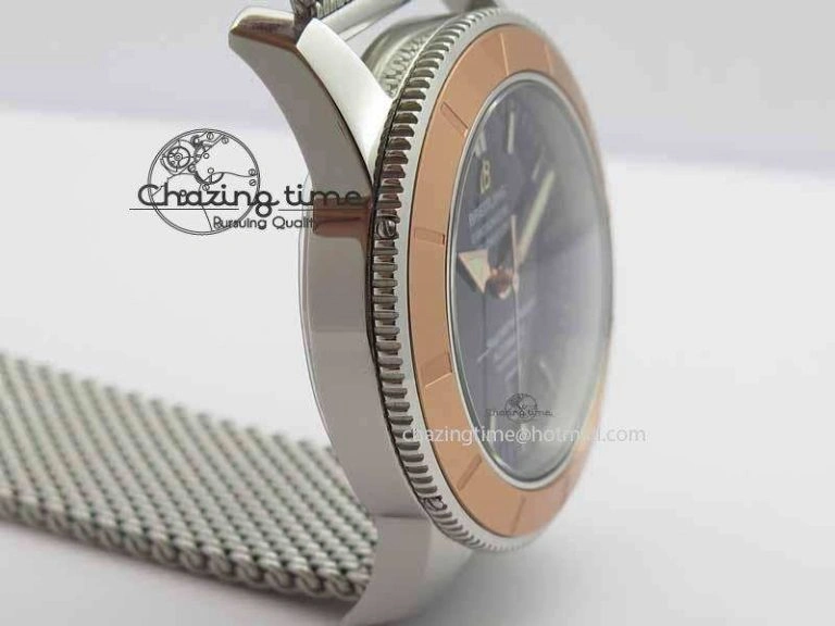 SuperOcean Heritage SS Black Dial On SS Mesh Bracelet A Trendy 5729
