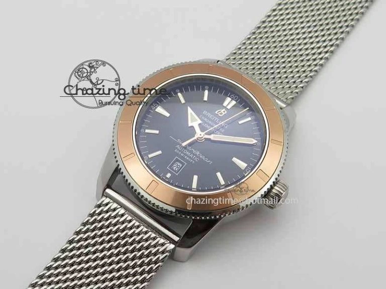 SuperOcean Heritage SS Black Dial On SS Mesh Bracelet A Trendy 5729
