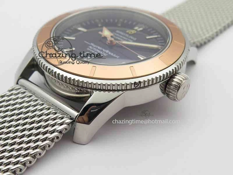 SuperOcean Heritage SS Black Dial On SS Mesh Bracelet A Trendy 5729