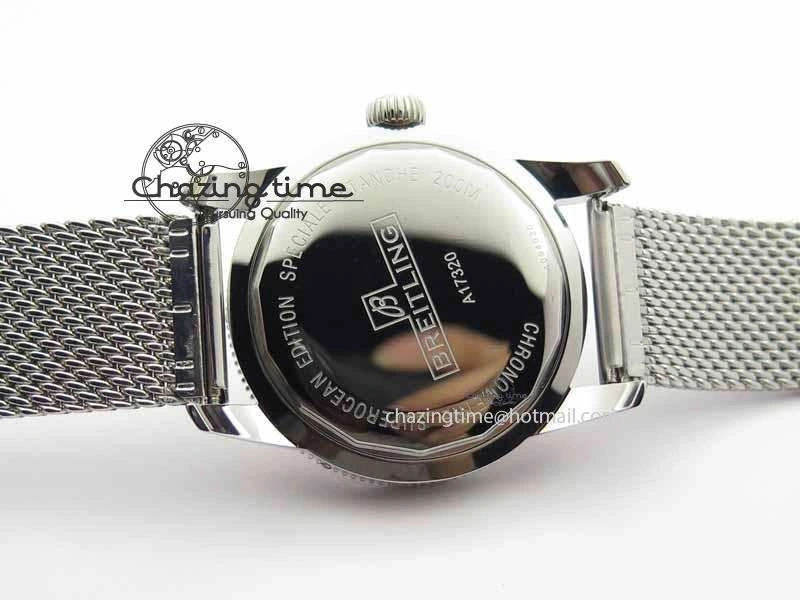 SuperOcean Heritage SS Black Dial On SS Mesh Bracelet A Trendy 5729
