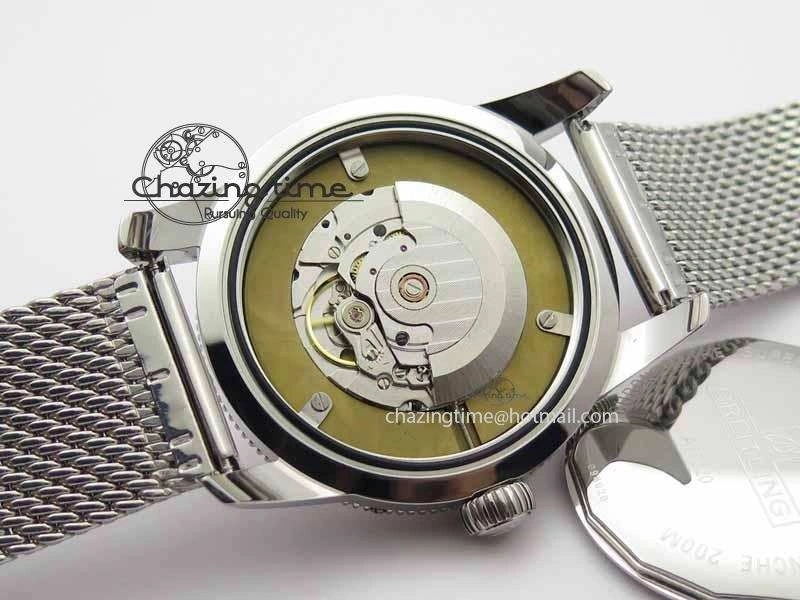 SuperOcean Heritage SS Black Dial On SS Mesh Bracelet A Trendy 5729