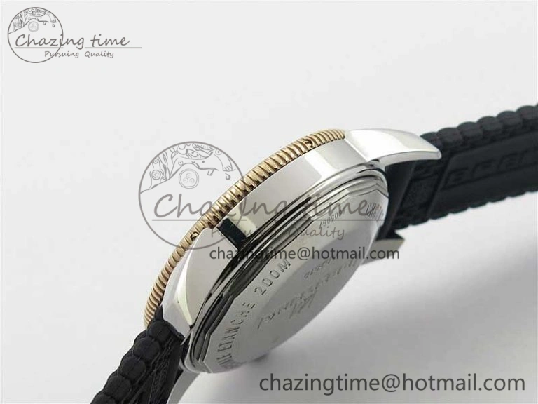 SuperOcean Heritage ii 42mm SS RG GF 1:1 Best Edition Black Dial Black Bezel on Black Rubber Strap A2824 V Elegant 5593
