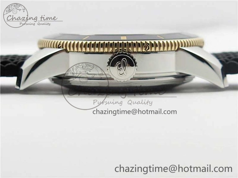 SuperOcean Heritage ii 42mm SS RG GF 1:1 Best Edition Black Dial Black Bezel on Black Rubber Strap A2824 V Elegant 5593