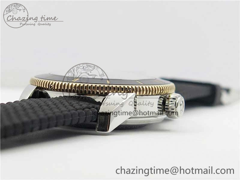 SuperOcean Heritage ii 42mm SS RG GF 1:1 Best Edition Black Dial Black Bezel on Black Rubber Strap A2824 V Elegant 5593
