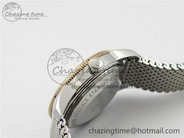 WrinkleFree SuperOcean Heritage ii 42mm SS RG GF 1:1 Best Edition Black Dial Black Bezel on SS Mesh Bracelet A2824 V 5594