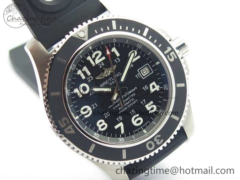 Thermal SuperOcean II A17392D7 44mm GF 1:1 Best Edition Black Dial On Rubber Strap A 5693