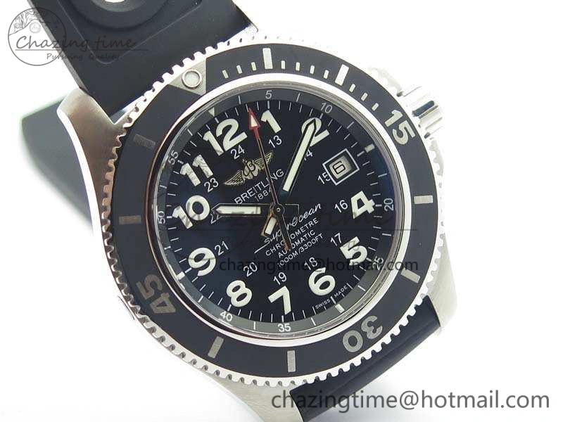 Thermal SuperOcean II A17392D7 44mm GF 1:1 Best Edition Black Dial On Rubber Strap A 5693