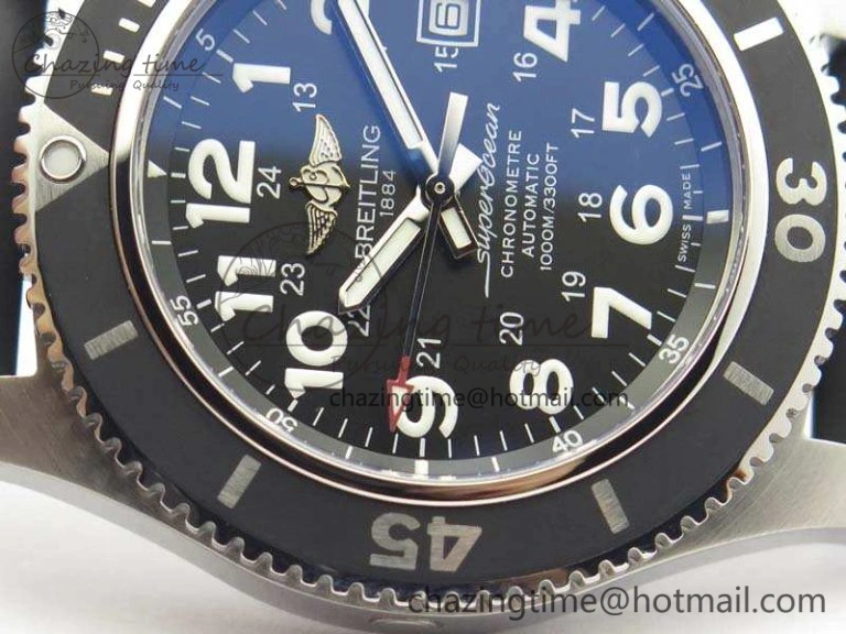 Thermal SuperOcean II A17392D7 44mm GF 1:1 Best Edition Black Dial On Rubber Strap A 5693