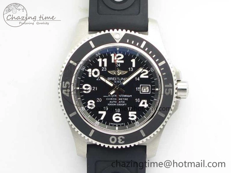 Thermal SuperOcean II A17392D7 44mm GF 1:1 Best Edition Black Dial On Rubber Strap A 5693