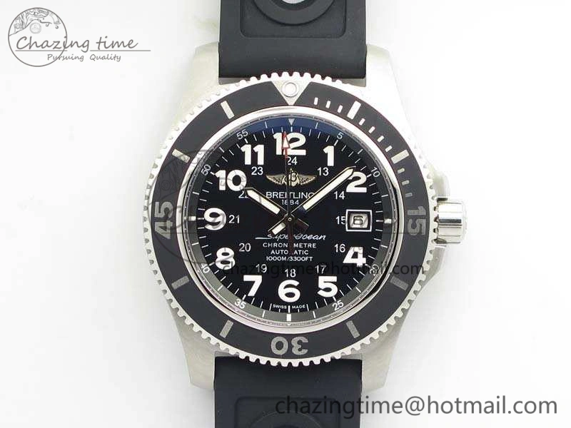 Thermal SuperOcean II A17392D7 44mm GF 1:1 Best Edition Black Dial On Rubber Strap A 5693
