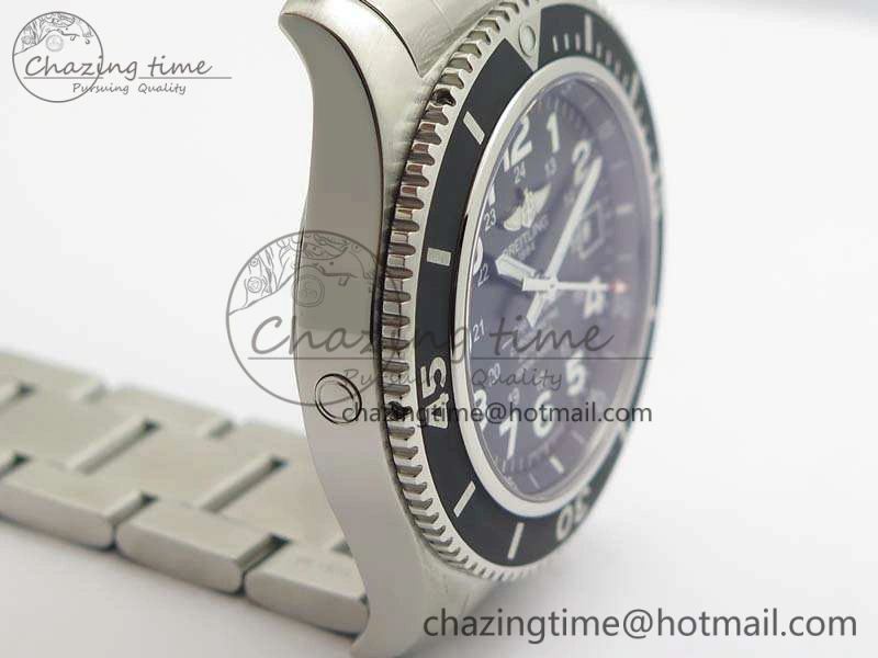 SuperOcean II A17392D7 44mm GF 1:1 Best Edition Black Dial On SS Bracelet A Durable 5695