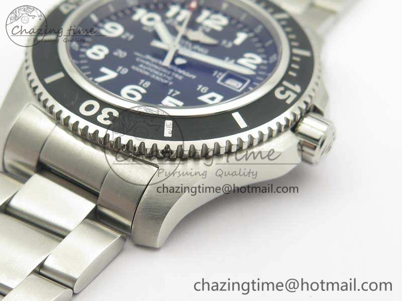 SuperOcean II A17392D7 44mm GF 1:1 Best Edition Black Dial On SS Bracelet A Durable 5695