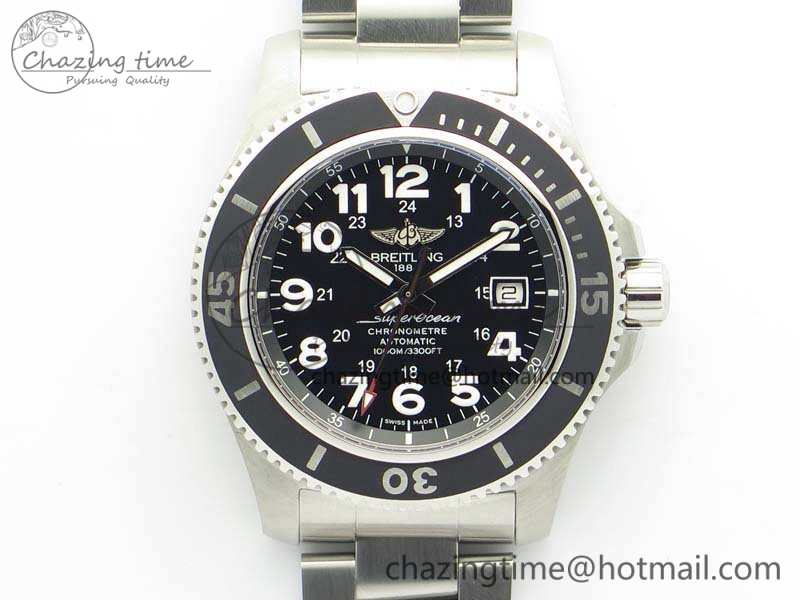 SuperOcean II A17392D7 44mm GF 1:1 Best Edition Black Dial On SS Bracelet A Durable 5695