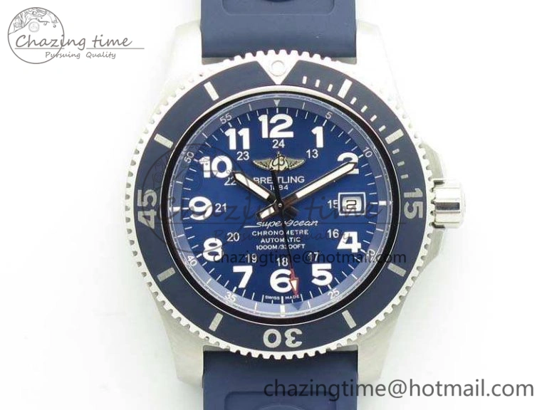 WeatherProof SuperOcean II A17392D7 44mm GF 1:1 Best Edition Blue Dial On Rubber Strap A 5687