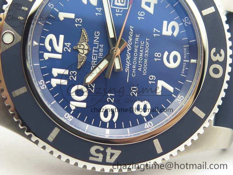 WeatherProof SuperOcean II A17392D7 44mm GF 1:1 Best Edition Blue Dial On Rubber Strap A 5687