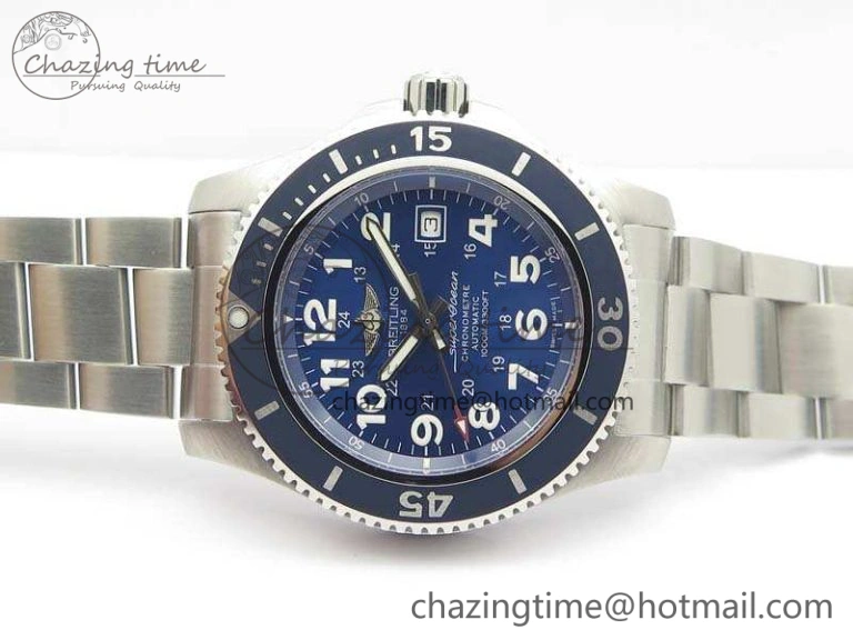 SuperOcean II A17392D7 44mm GF 1:1 Best Edition Blue Dial On SS Bracelet A ZipUp 5689