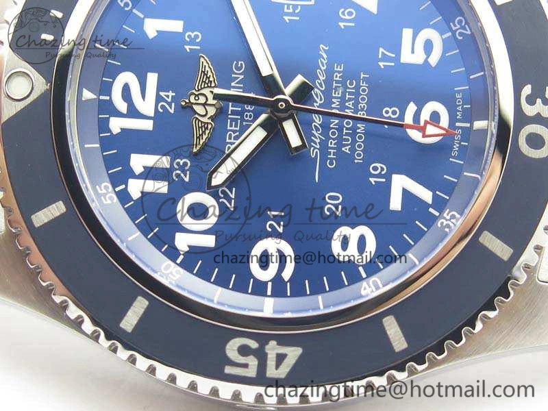 SuperOcean II A17392D7 44mm GF 1:1 Best Edition Blue Dial On SS Bracelet A ZipUp 5689